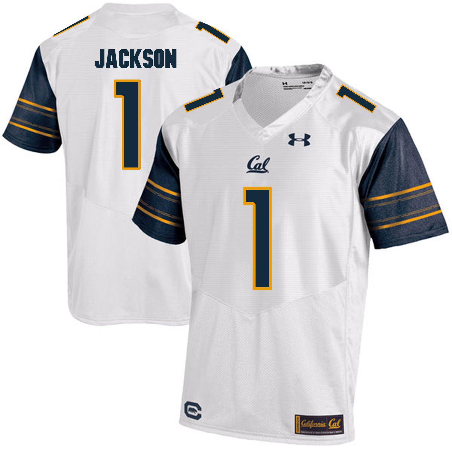 Men California Golden Bears 1 DeSean Jackson White Customized NCAA Jerseys